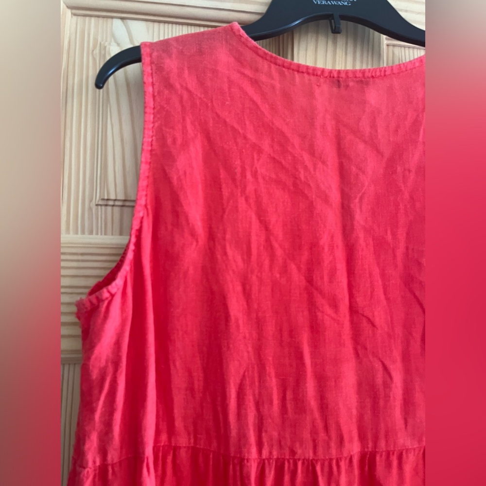 Rosemarine Red Linen Embroidered Women’s Dress Size‎ L - Picture 9 of 16
